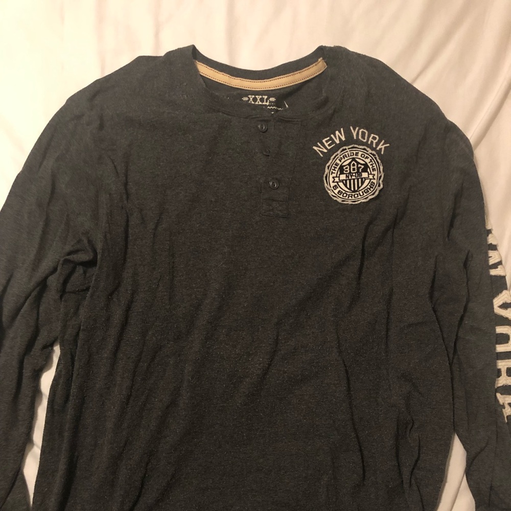 Old Navy long sleeve gray Henley XXL